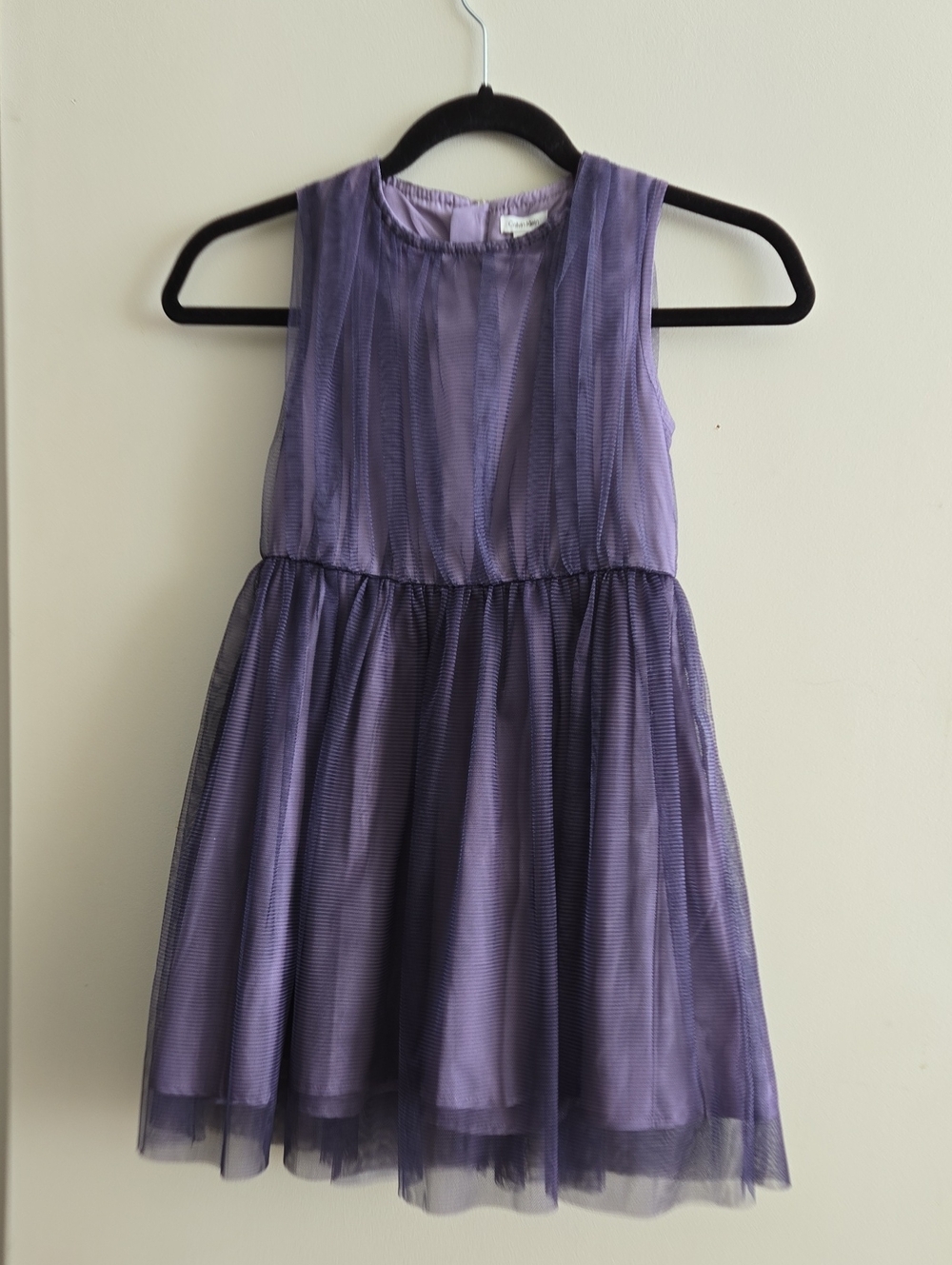 Calvin Klein Lavender Purple Layered Sheer Dress